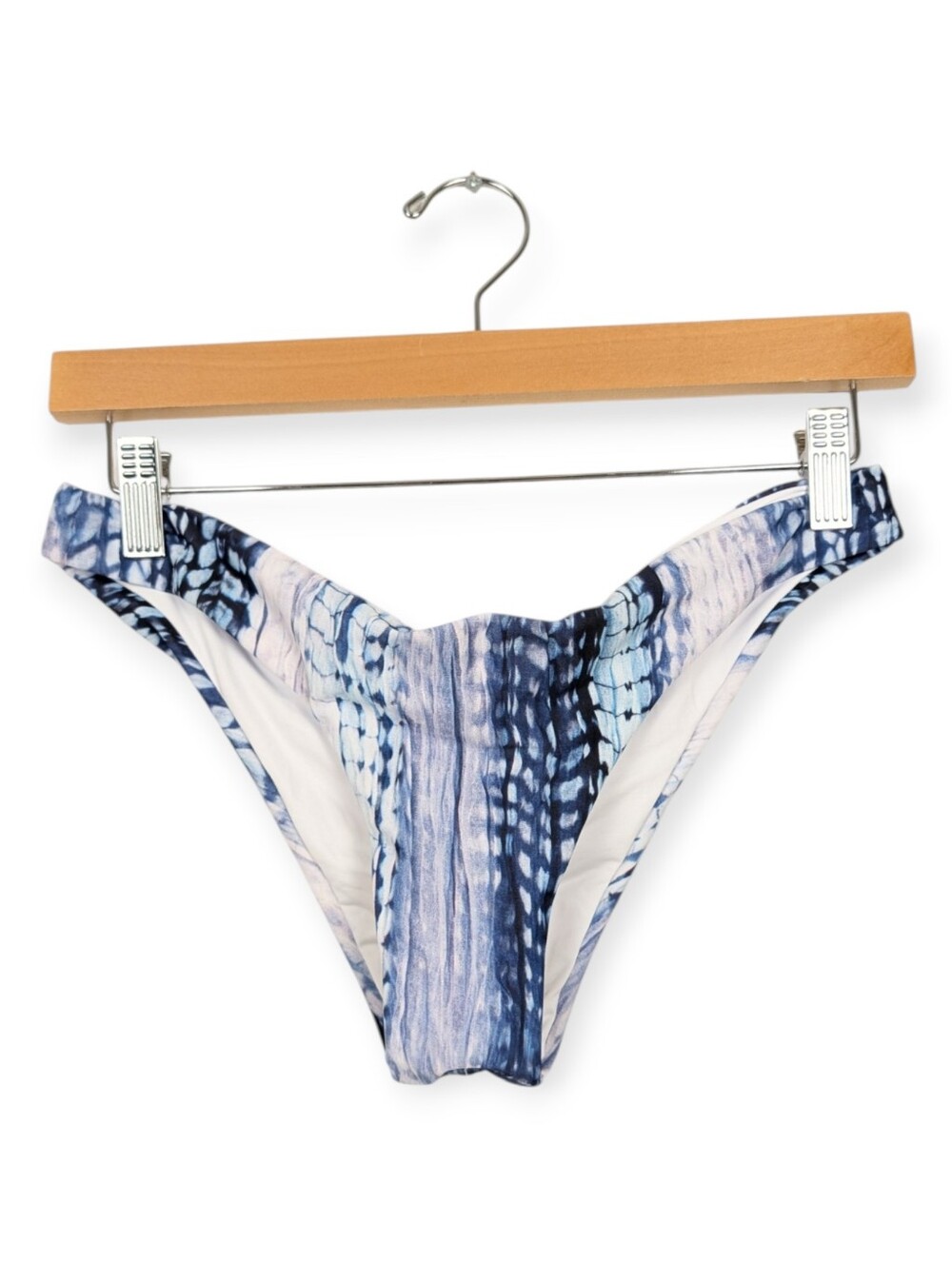 PHAX Swimwear Bikini Bottom M Blue Tie Dye Watercolor Cheeky Swim Bottom NWT